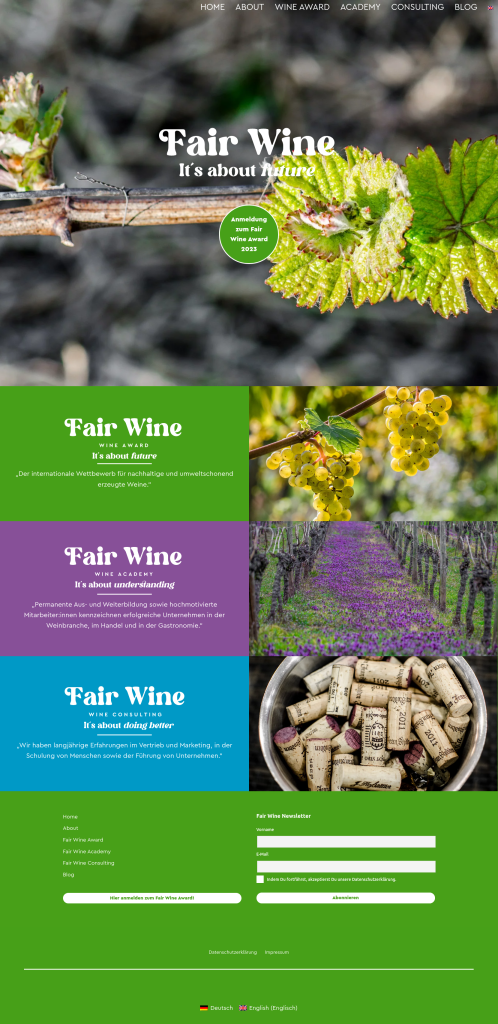 Screenshot Fair Wine Award – It's about future