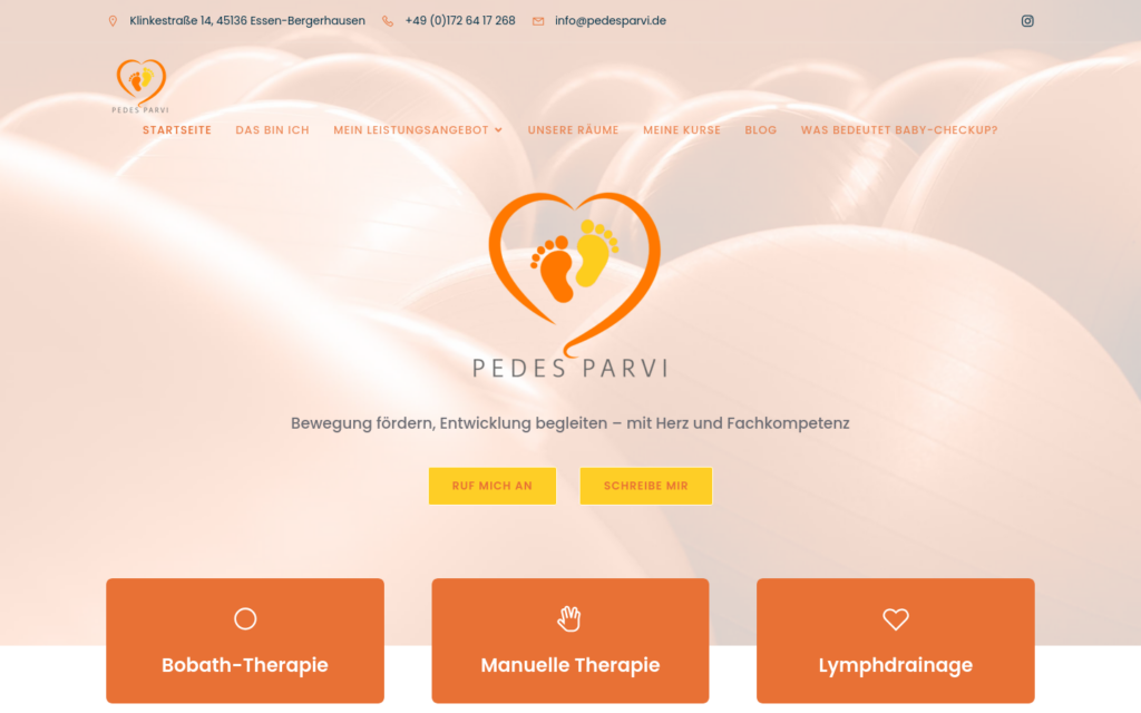 Screenshot Pedes Parvi – Bewegung fördern, Entwicklung begleiten